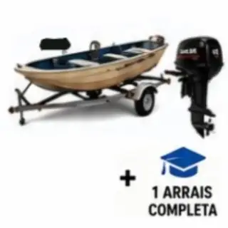 Barco 5,50 + motor 15HP + reboque; 1 Arrais Completa